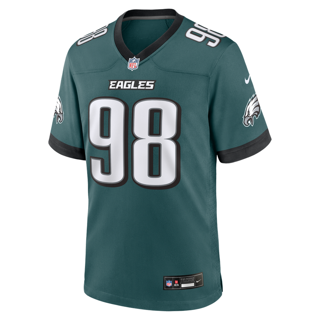 Jalen Carter Philadelphia Eagles Game Jersey - Midnight Green