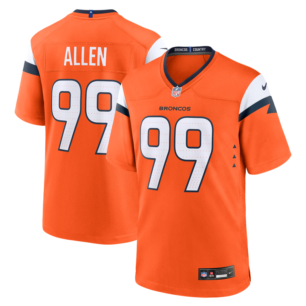 Zach Allen Denver Broncos Game Jersey - Orange