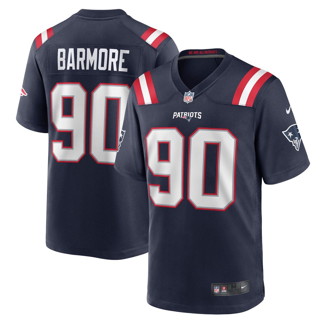 Christian Barmore New England Patriots Game Jersey - Navy