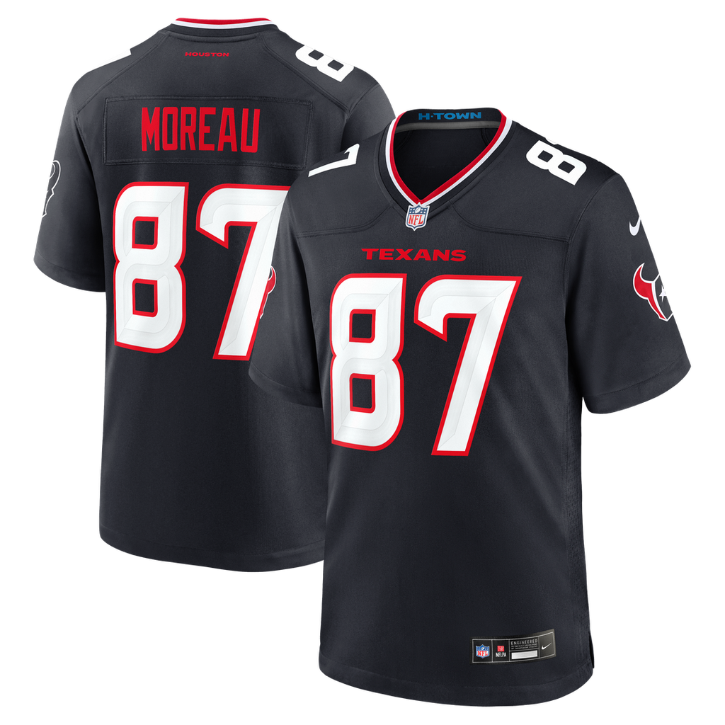 Foster Moreau Houston Texans Game Jersey - Navy