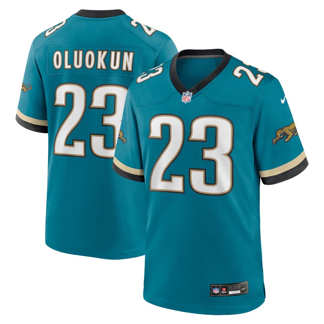 Foye Oluokun Jacksonville Jaguars Prowler Throwback Game Jersey - Teal