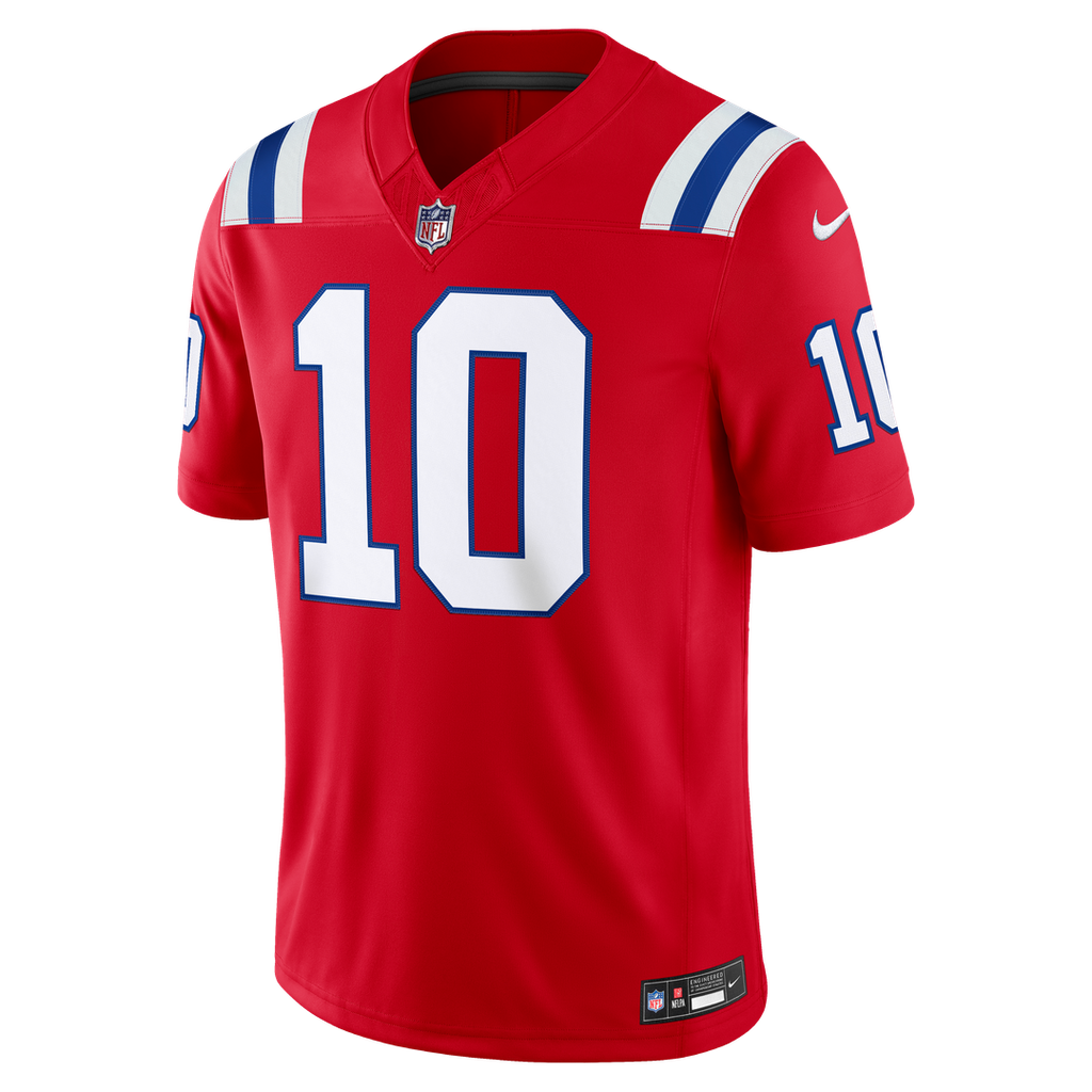 Drake Maye New England Patriots Alternate Vapor F.U.S.E. Stitched Limited Jersey - Red