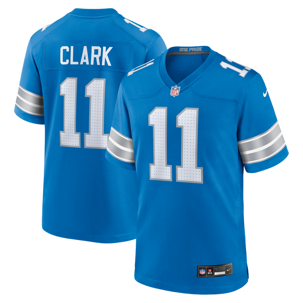 Damone Clark Detroit Lions Game Jersey - Blue