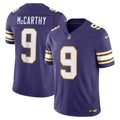 J.J. McCarthy Minnesota Vikings Alternate Classic Vapor F.U.S.E. Stitched Limited Jersey - Purple