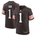 Number 1 Dad Cleveland Browns Game Jersey - Brown