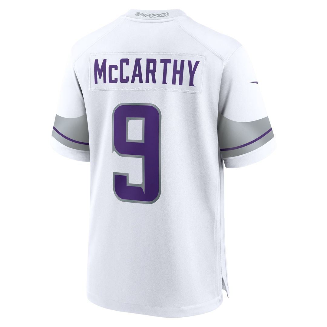 J.J. McCarthy Minnesota Vikings Game Jersey - Purple