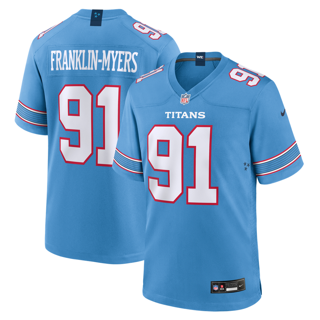 John Franklin-Myers Tennessee Titans Game Jersey - Light Blue