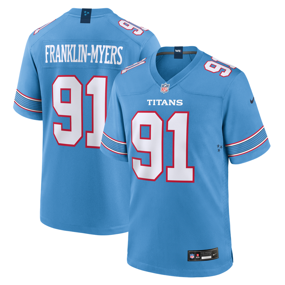 John Franklin-Myers Tennessee Titans Game Jersey - Light Blue