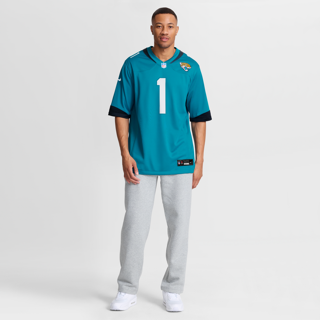 Number 1 Groom Jacksonville Jaguars Game Jersey - Teal