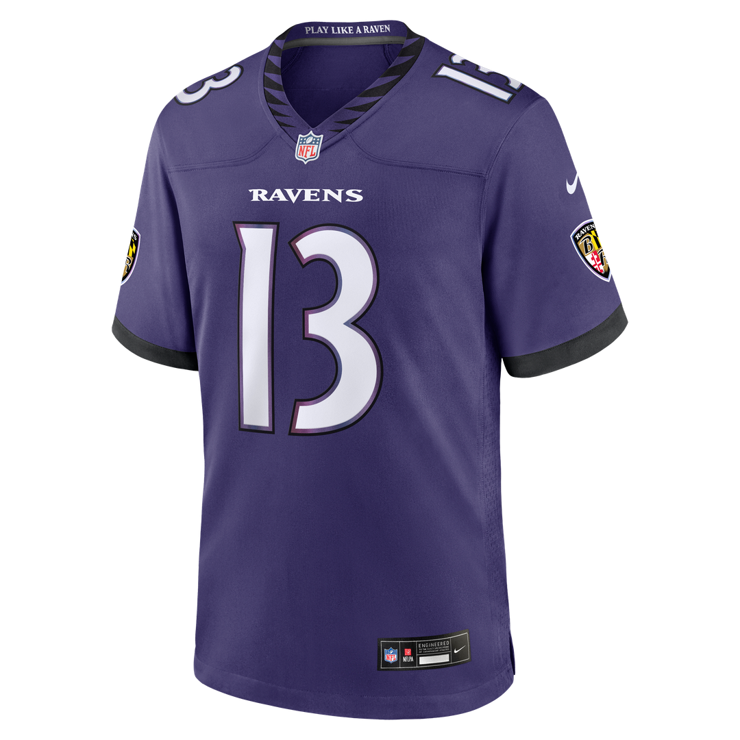 Elijah Sarratt Baltimore Ravens Game Jersey - Purple