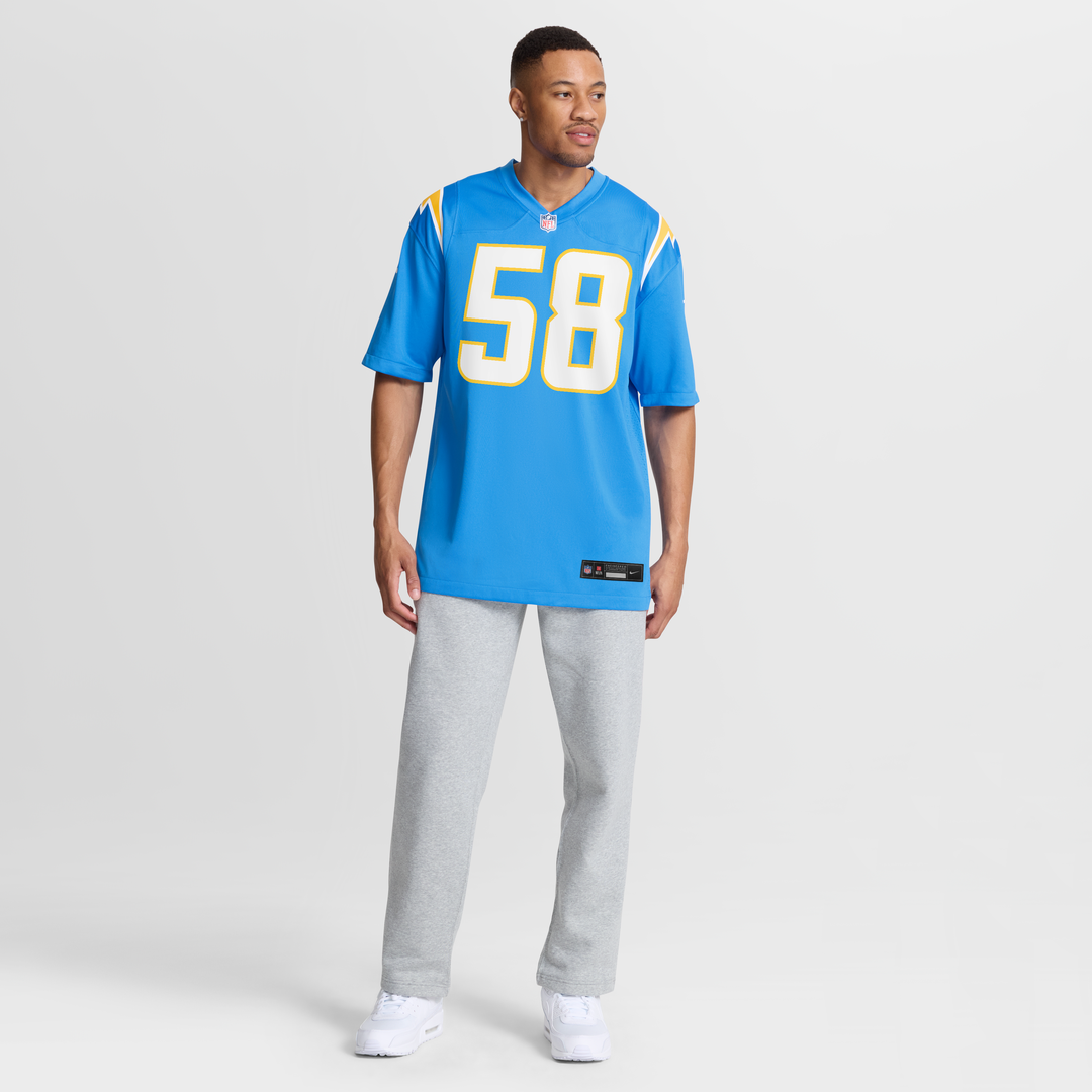 Tae Crowder Los Angeles Chargers Game Jersey - Powder Blue