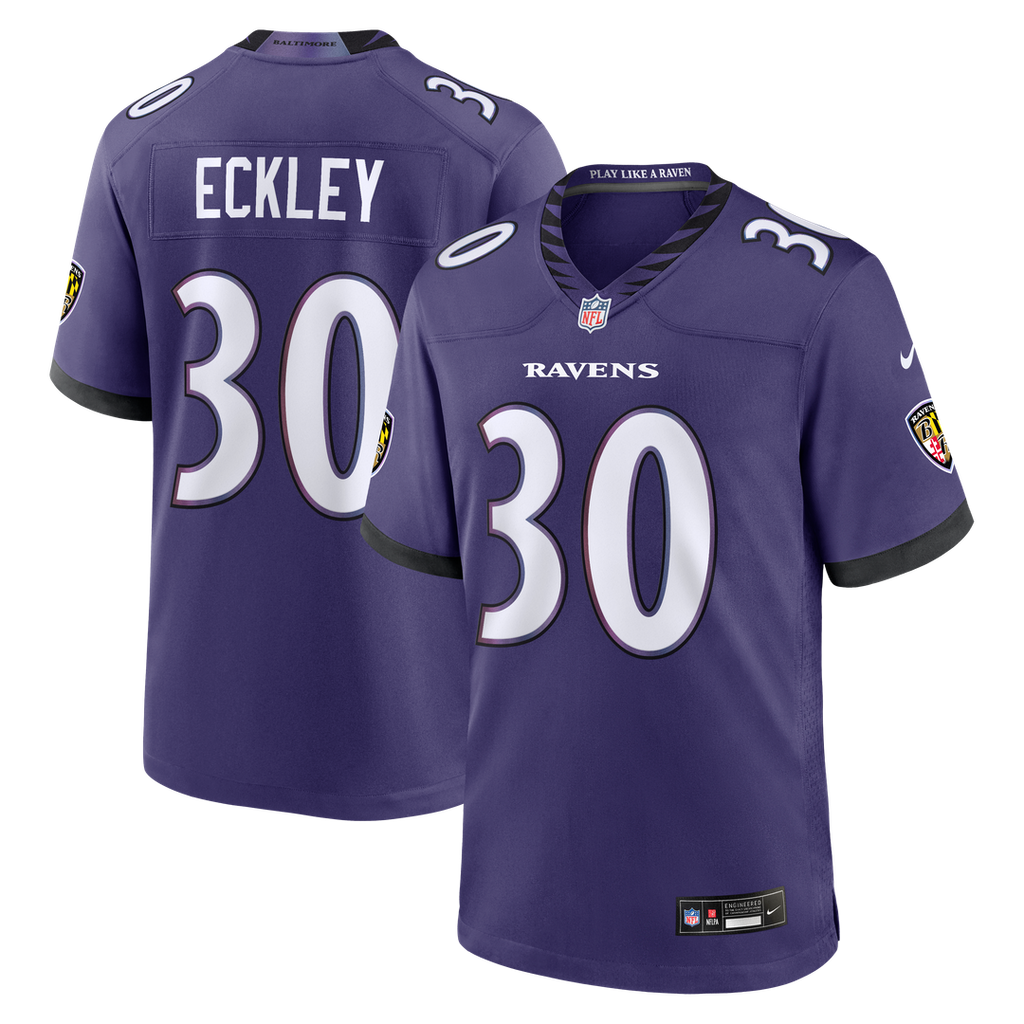 Ryan Eckley Baltimore Ravens Game Jersey - Purple