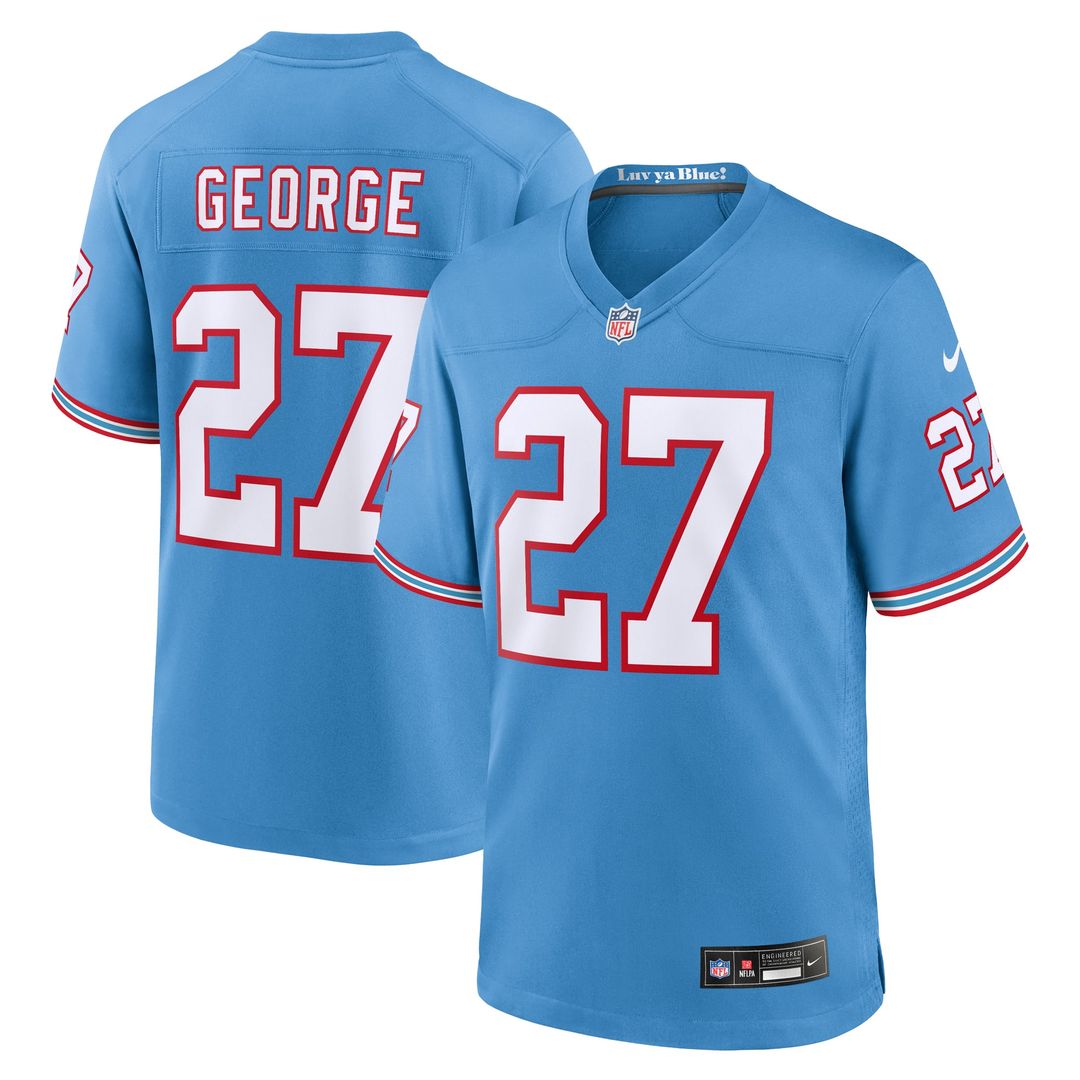 Eddie George Tennessee Titans Alternate Game Jersey - Light Blue