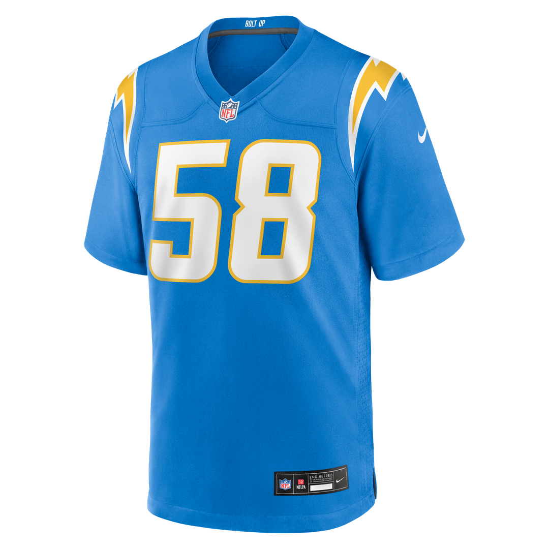 Tae Crowder Los Angeles Chargers Game Jersey - Powder Blue