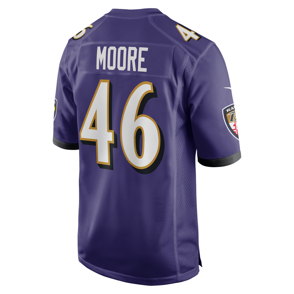 Nick Moore Baltimore Ravens Game Jersey - Purple