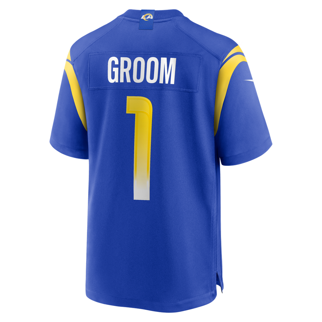 Number 1 Groom Los Angeles Rams Game Jersey - Royal Blue