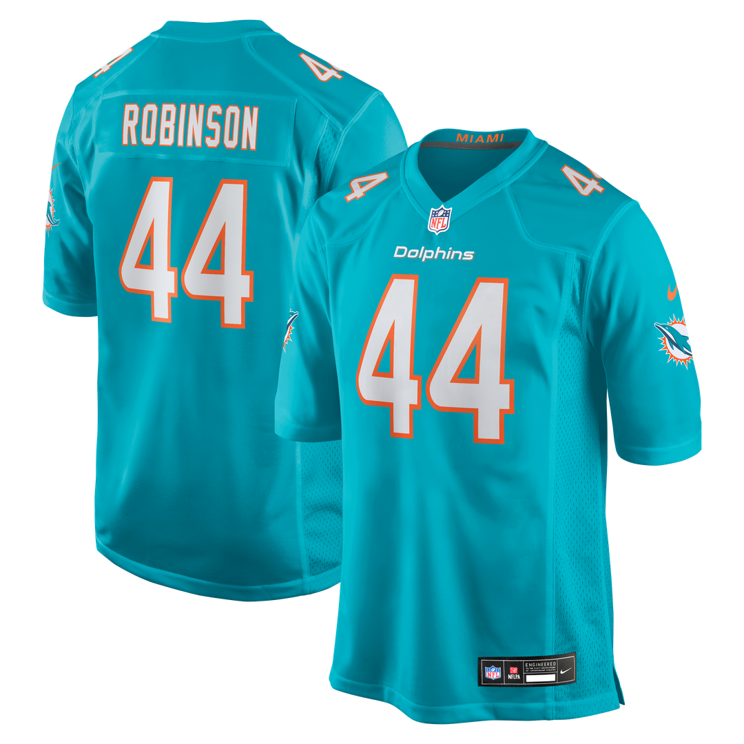 Chop Robinson Miami Dolphins Game Jersey - Aqua