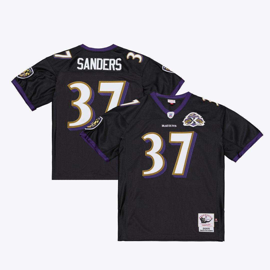 Deion Sanders Baltimore Ravens 2005 Authentic Throwback Jersey - Black