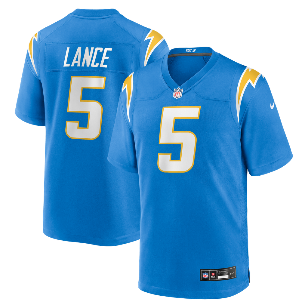 Trey Lance Los Angeles Chargers Game Jersey - Powder Blue
