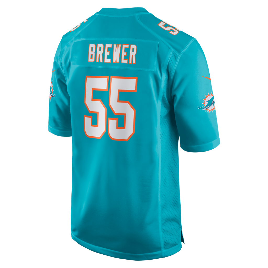 Aaron Brewer Miami Dolphins Game Jersey - Aqua