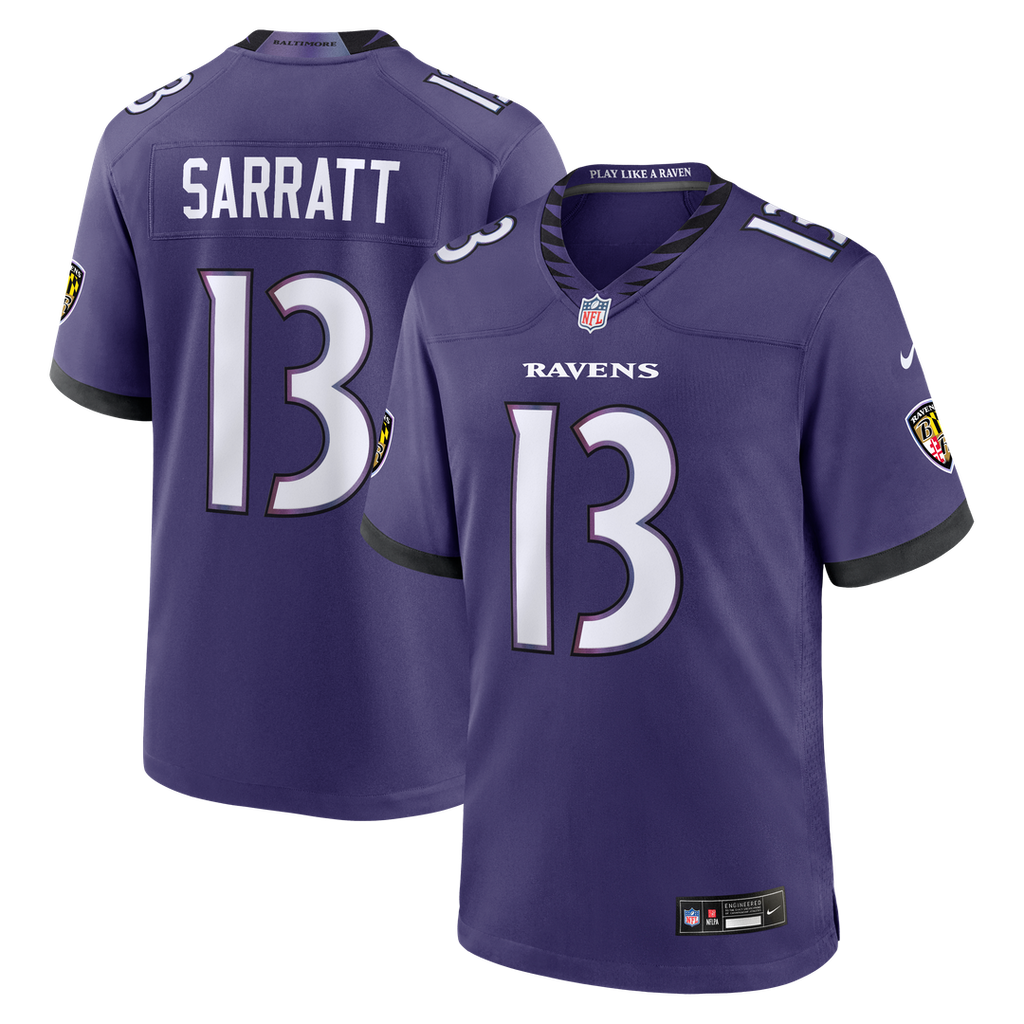 Elijah Sarratt Baltimore Ravens Game Jersey - Purple