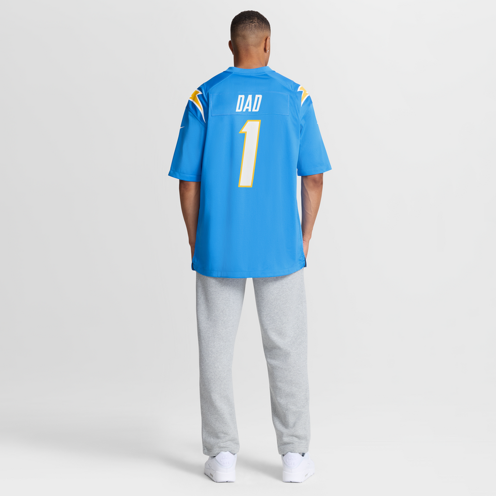 Number 1 Dad Los Angeles Chargers Game Jersey - Powder Blue