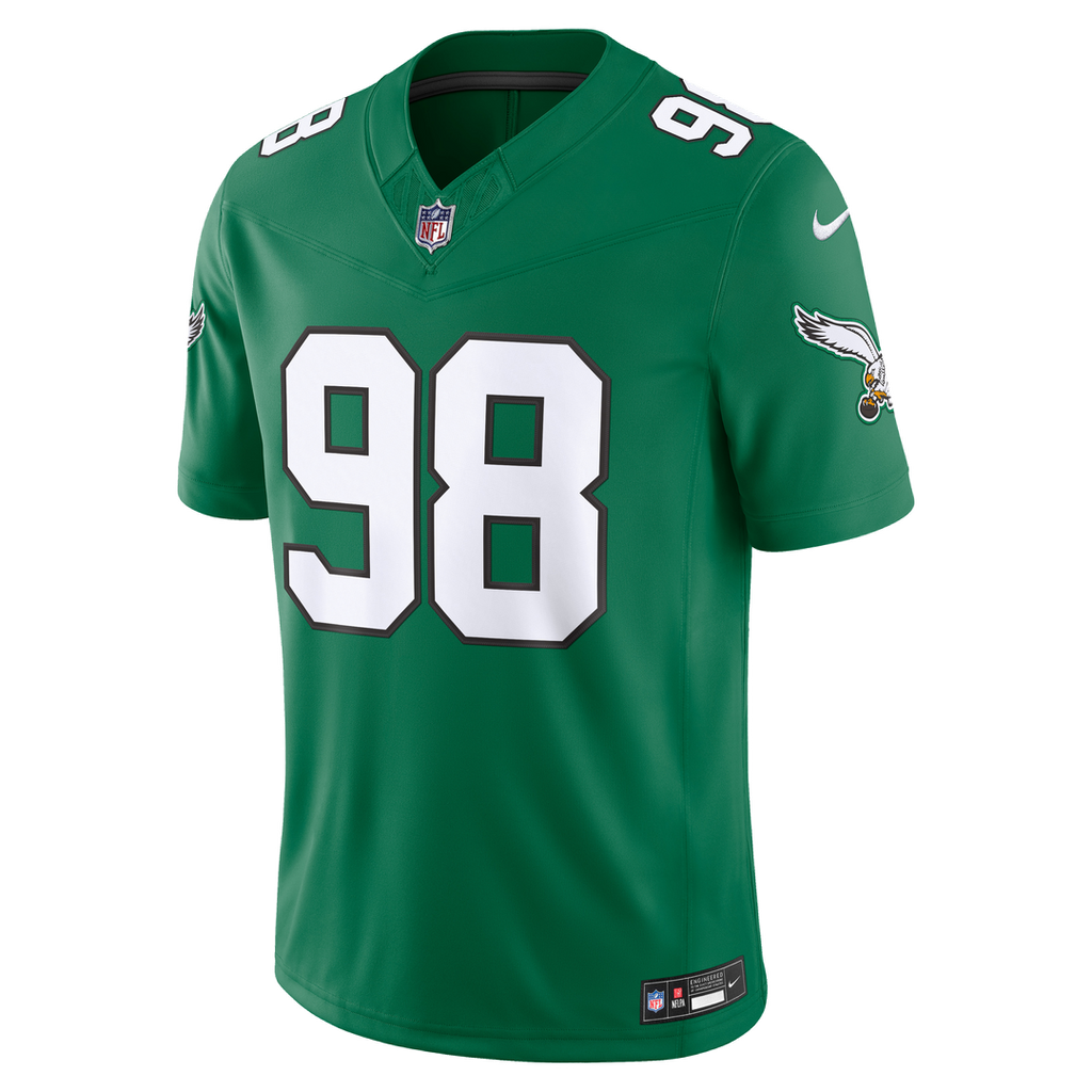 Jalen Carter Philadelphia Eagles Alternate Vapor F.U.S.E. Stitched Limited Jersey - Kelly Green