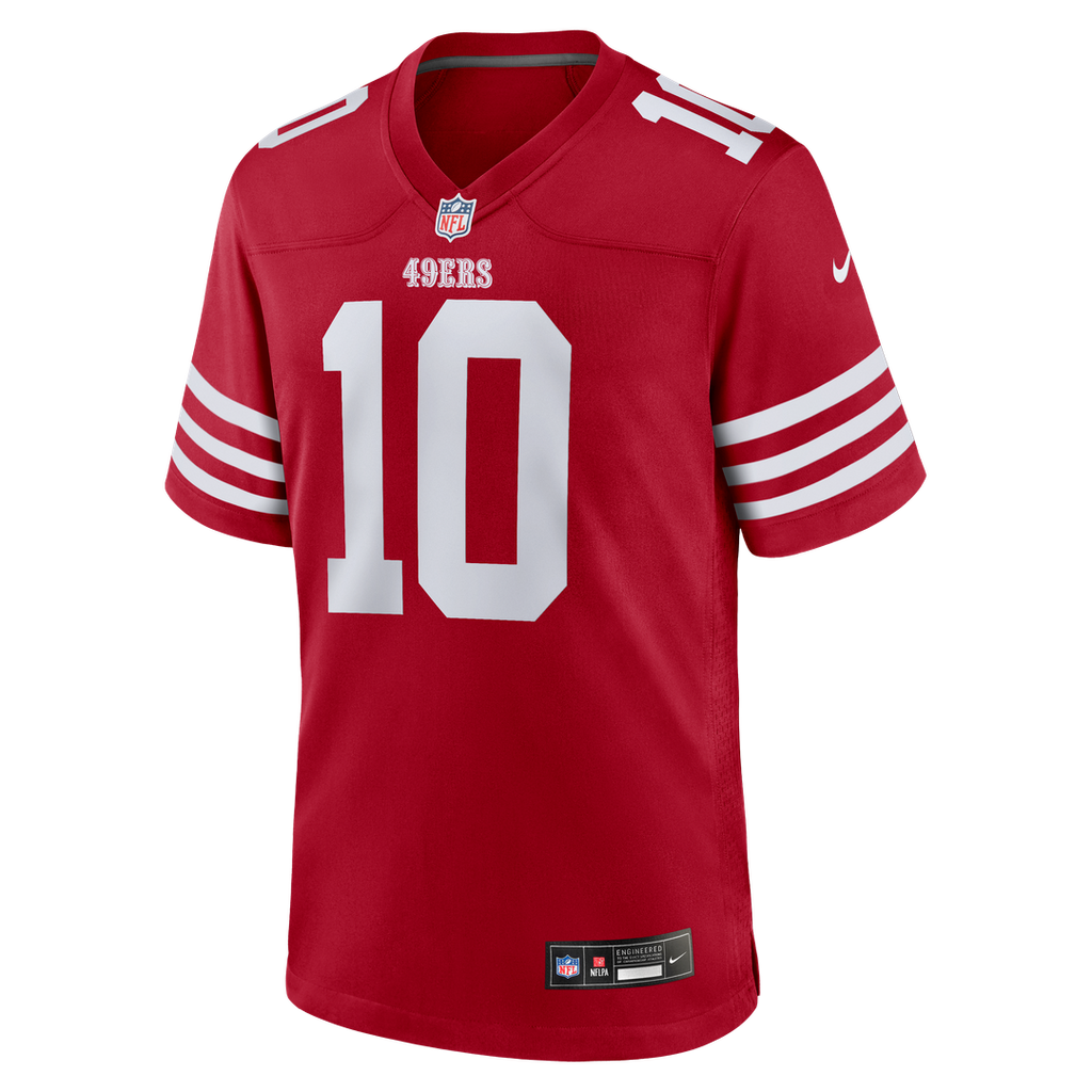 Mac Jones San Francisco 49ers Game Jersey - Scarlet