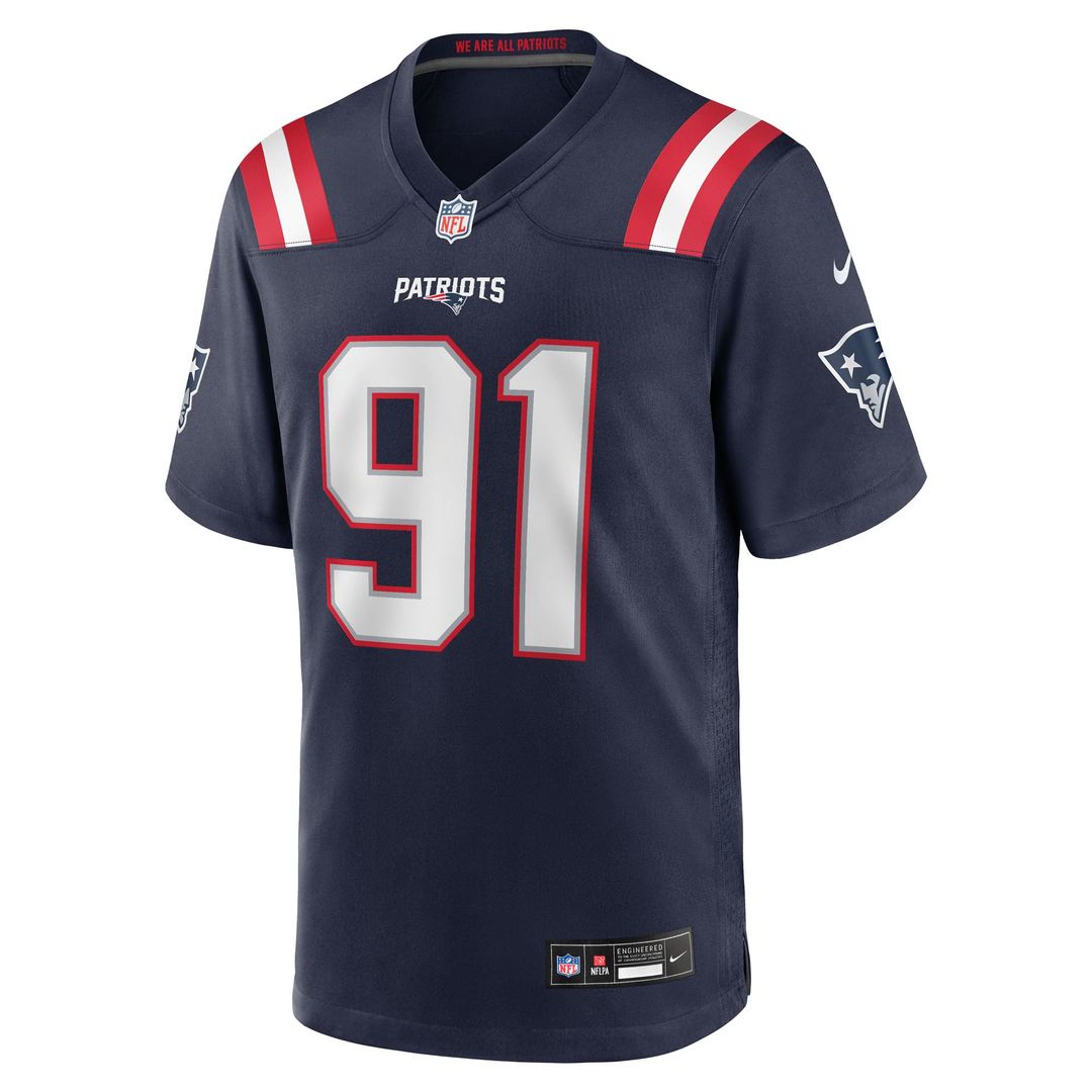 Elijah Ponder New England Patriots Game Jersey - Navy