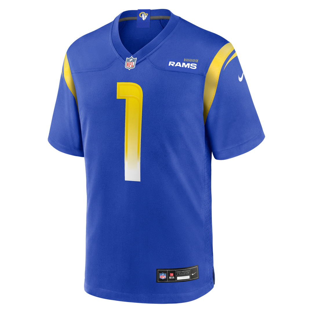 Number 1 Groom Los Angeles Rams Game Jersey - Royal Blue