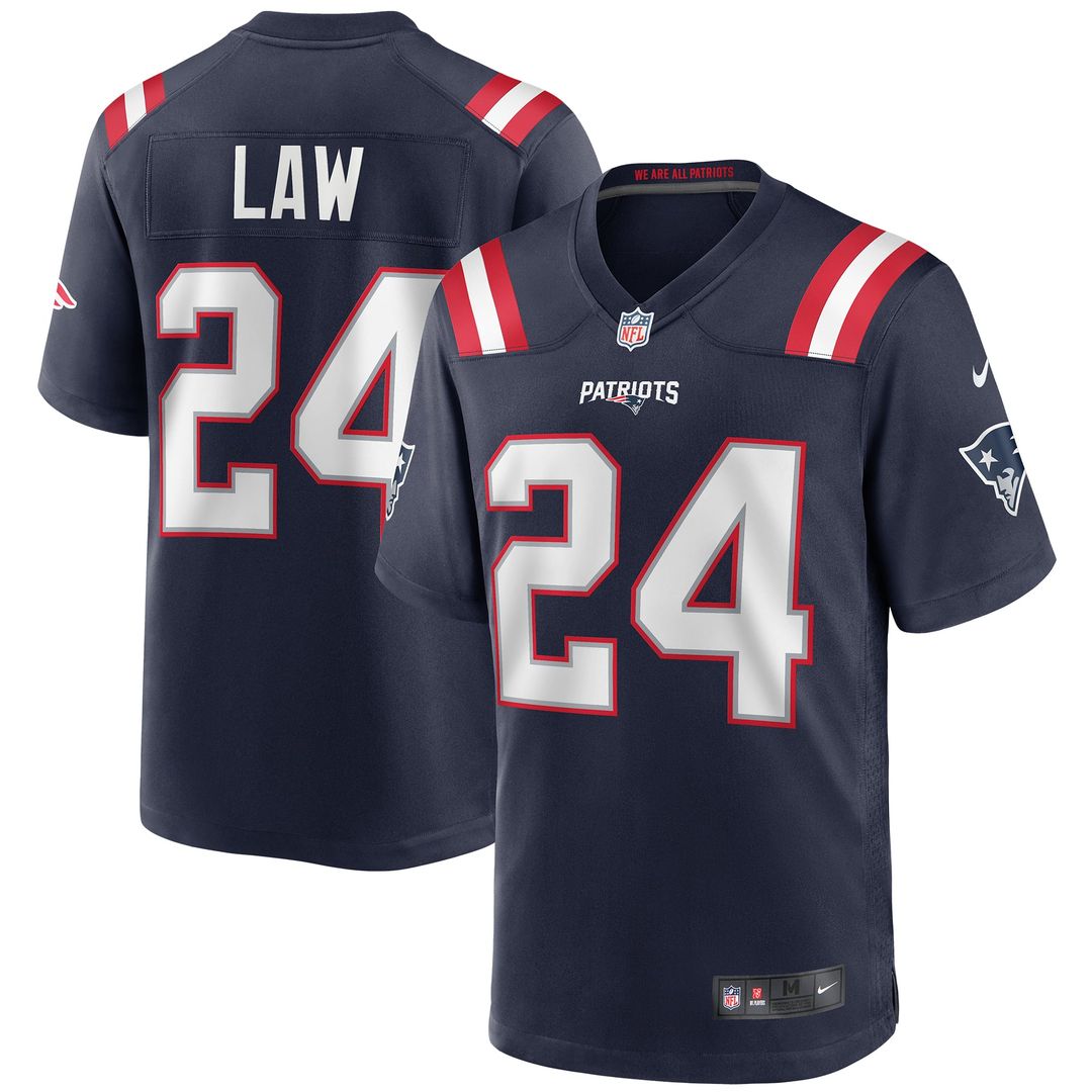 Ty Law New England Patriots Game Jersey - Navy
