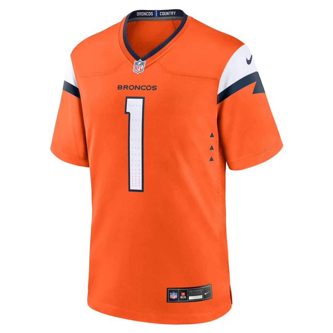 Number 1 Groom Denver Broncos Game Jersey - Orange