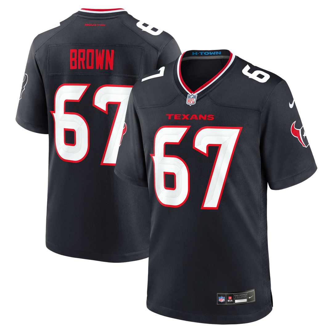Evan Brown Houston Texans Game Jersey - Navy