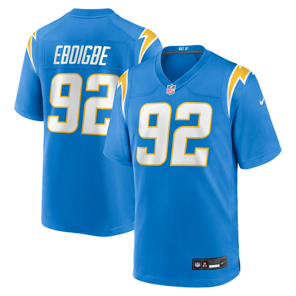 Justin Eboigbe Los Angeles Chargers Game Jersey - Powder Blue