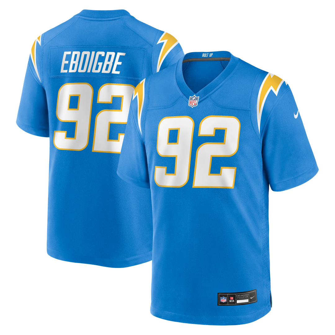 Justin Eboigbe Los Angeles Chargers Game Jersey - Powder Blue