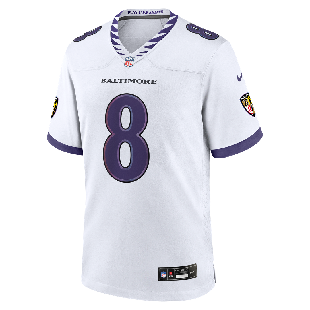 Lamar Jackson Baltimore Ravens Game Jersey - White