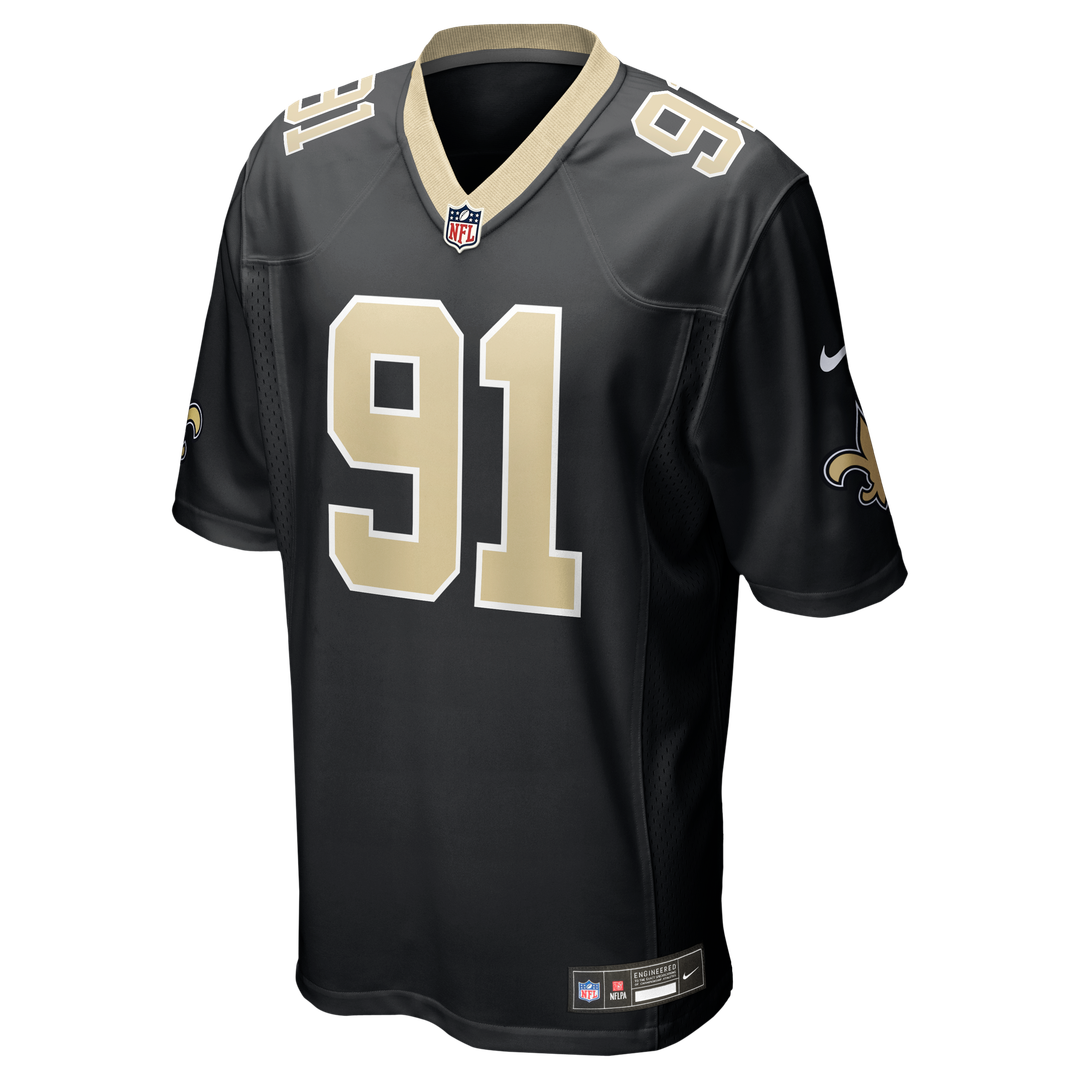 Vernon Broughton New Orleans Saints Game Jersey - Black