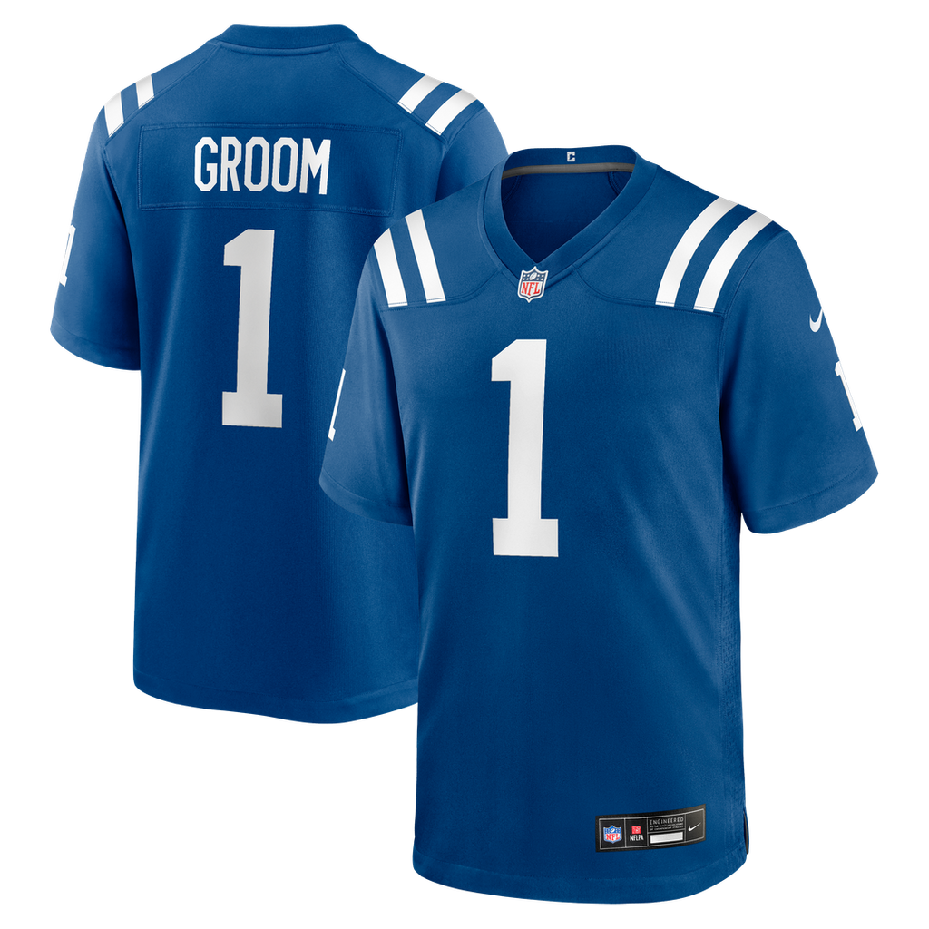 Number 1 Groom Indianapolis Colts Game Jersey - Royal Blue