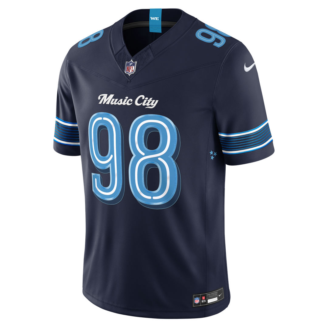 Jeffery Simmons Tennessee Titans 2026 Rivalries Collection Stitched Limited Jersey - Navy