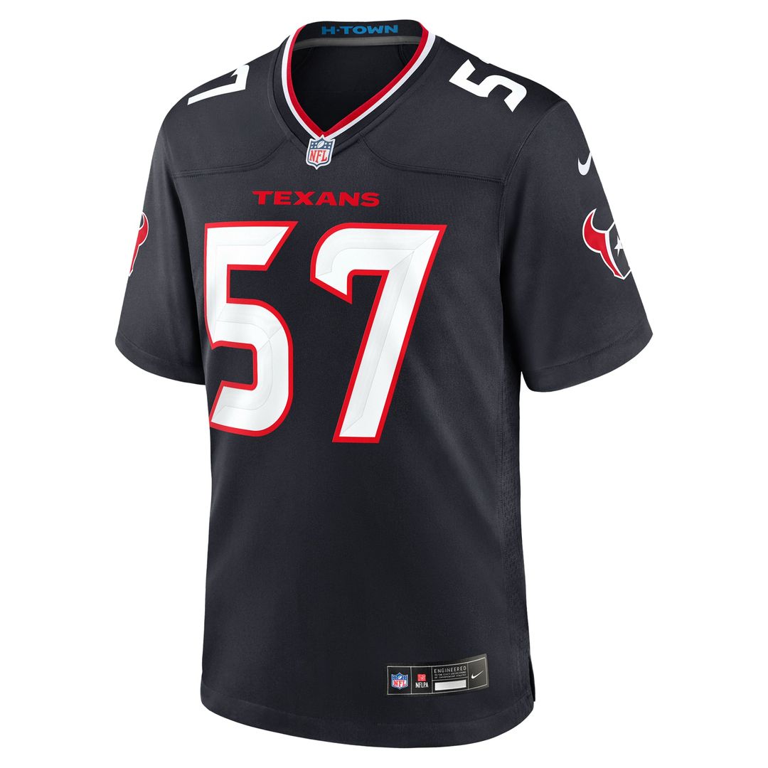 Blake Fisher Houston Texans Game Jersey - Navy