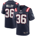 Lawyer Milloy New England Patriots Game Jersey - Navy
