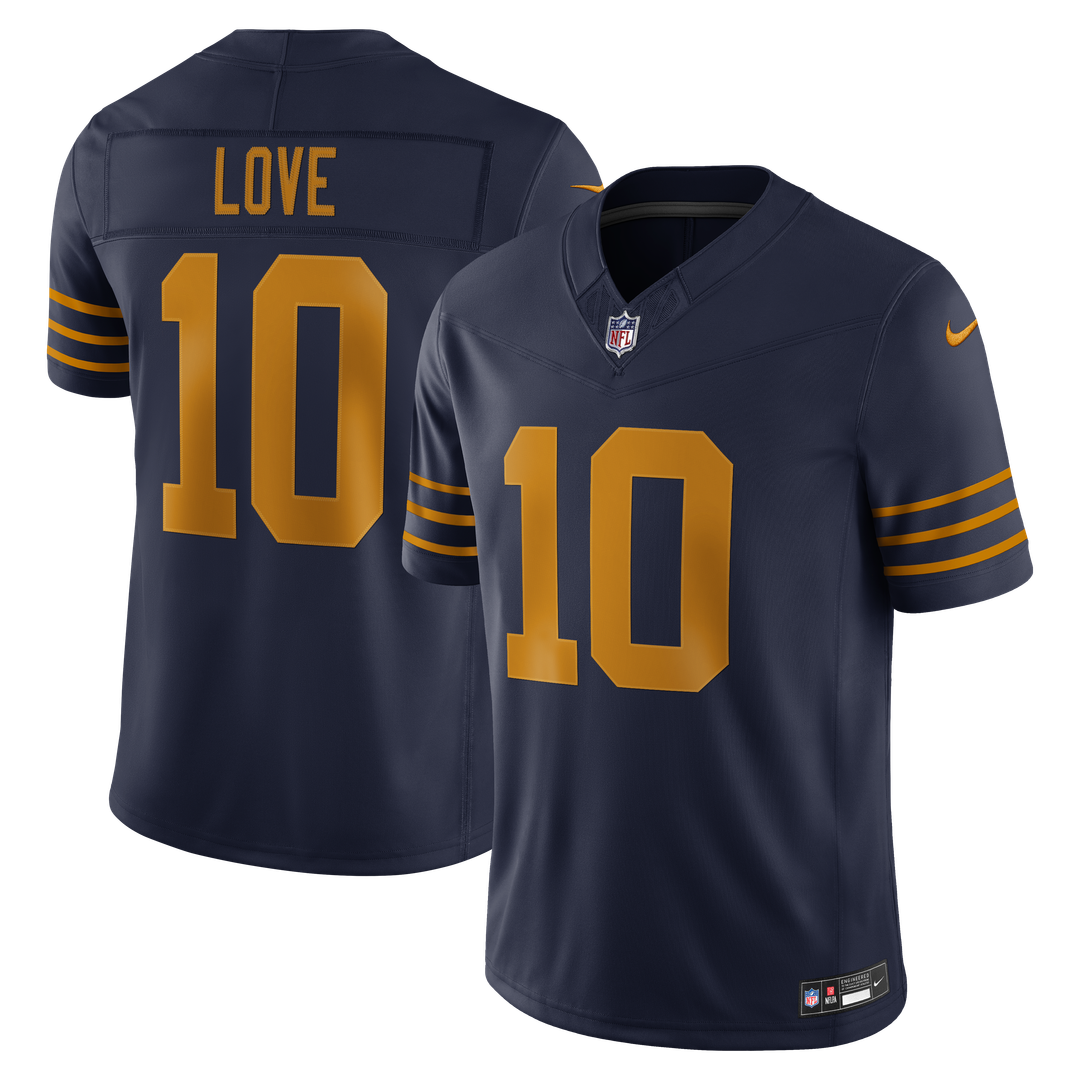 Jordan Love Green Bay Packers Alternate Vapor F.U.S.E. Stitched Limited Jersey - Navy