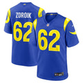 Payton Zdroik Los Angeles Rams Game Jersey - Royal Blue