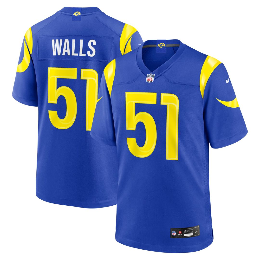 Eddie Walls III Los Angeles Rams Game Jersey - Royal Blue