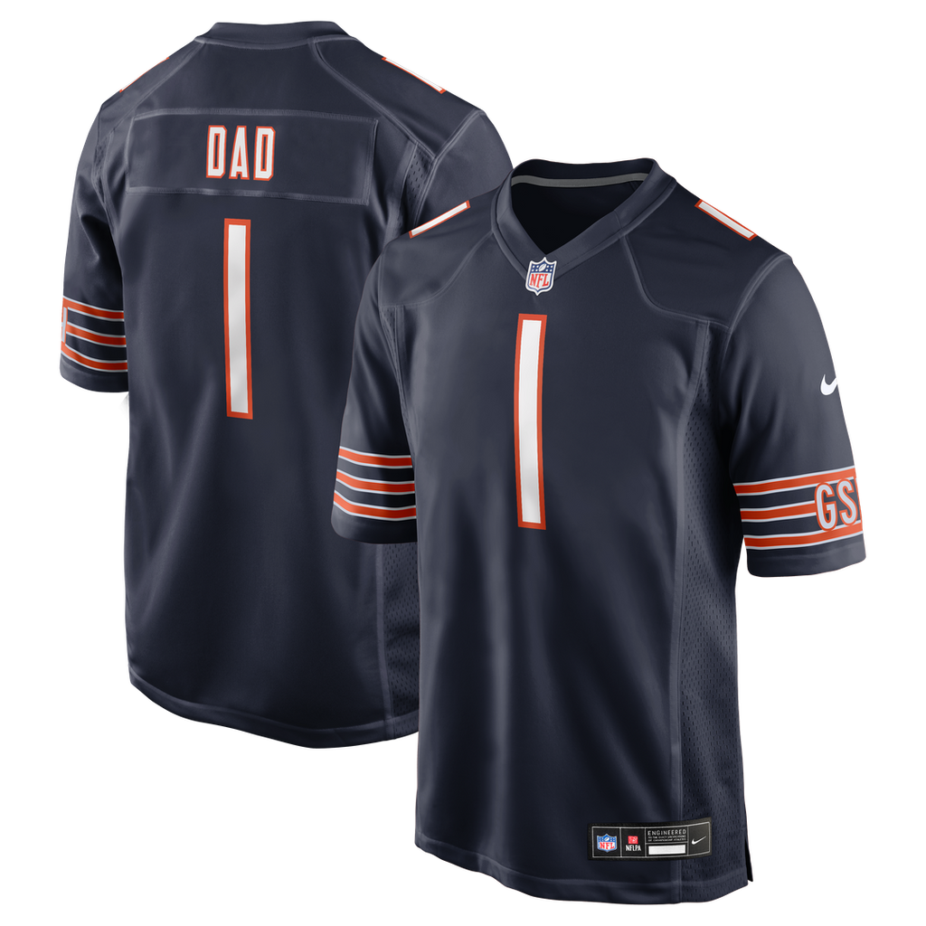 Number 1 Dad Chicago Bears Game Jersey - Navy