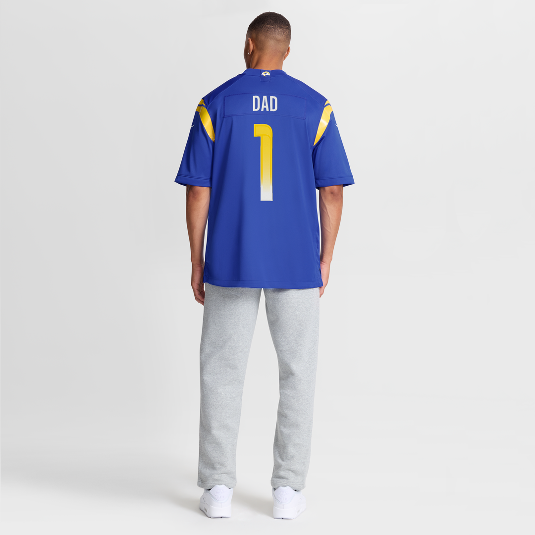 Number 1 Dad Los Angeles Rams Game Jersey - Royal Blue