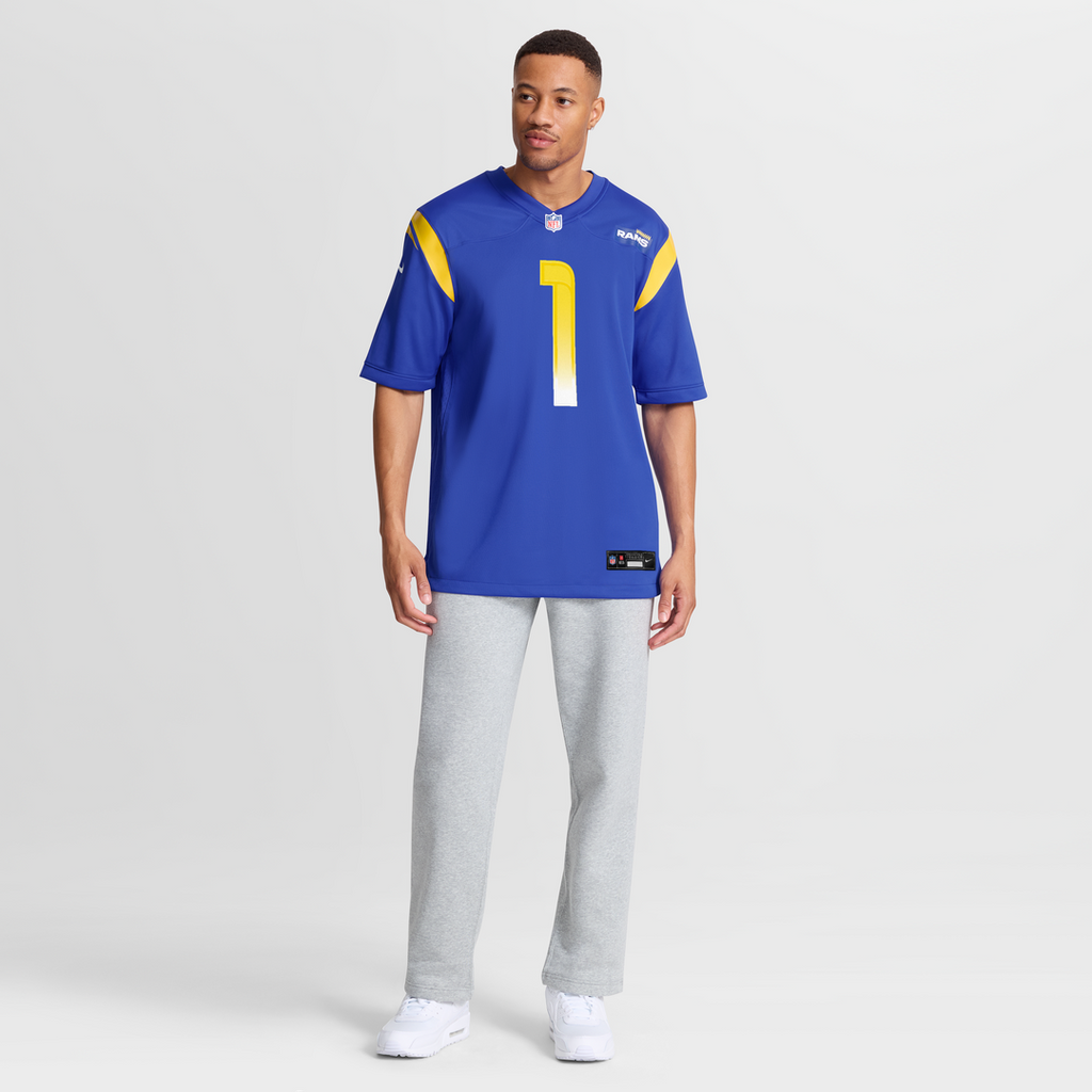 Number 1 Groom Los Angeles Rams Game Jersey - Royal Blue