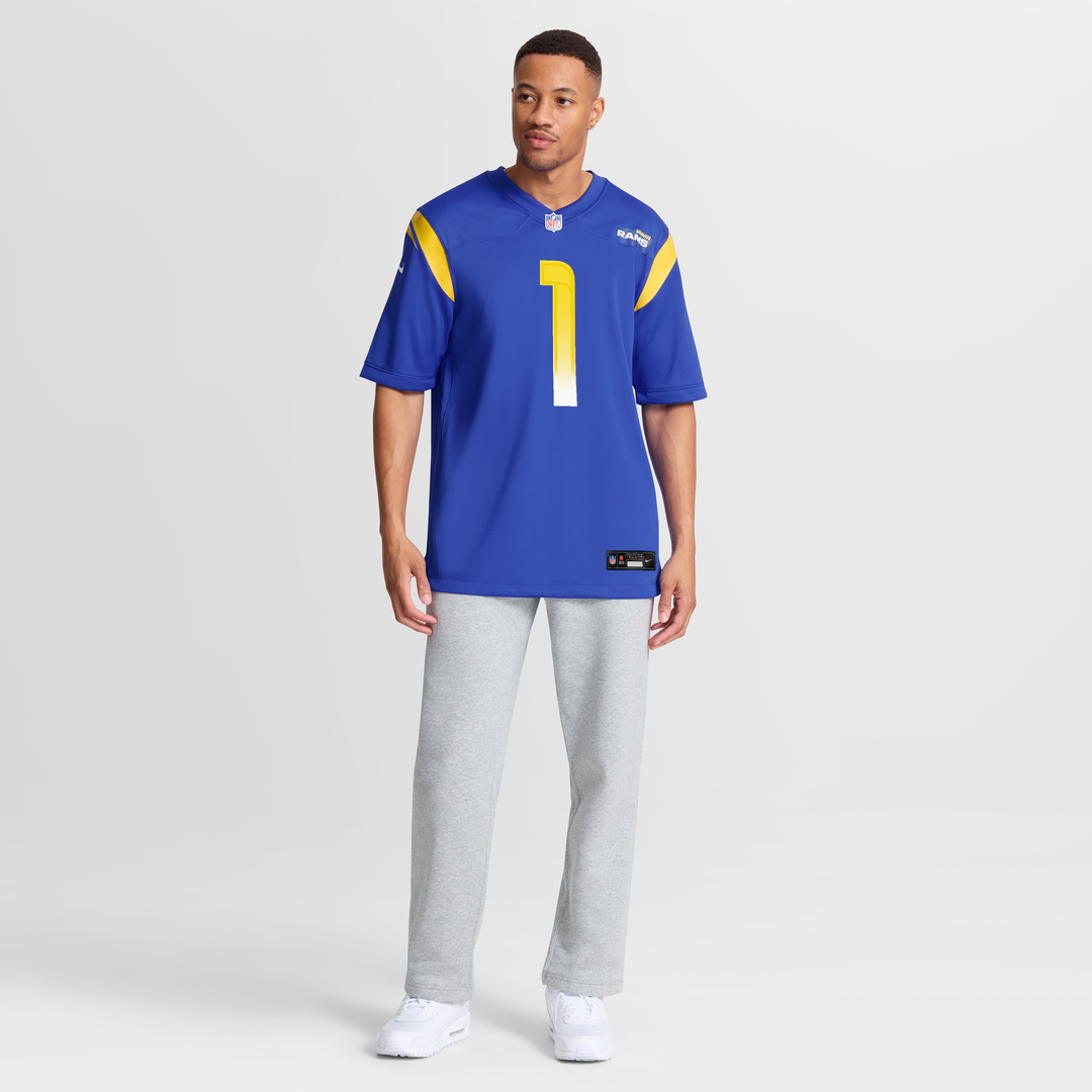 Number 1 Groom Los Angeles Rams Game Jersey - Royal Blue
