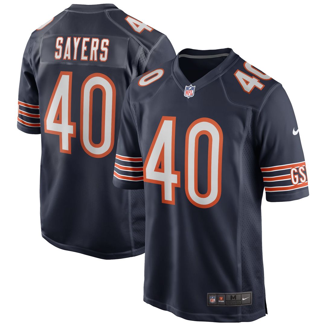 Gale Sayers Chicago Bears Game Jersey - Navy