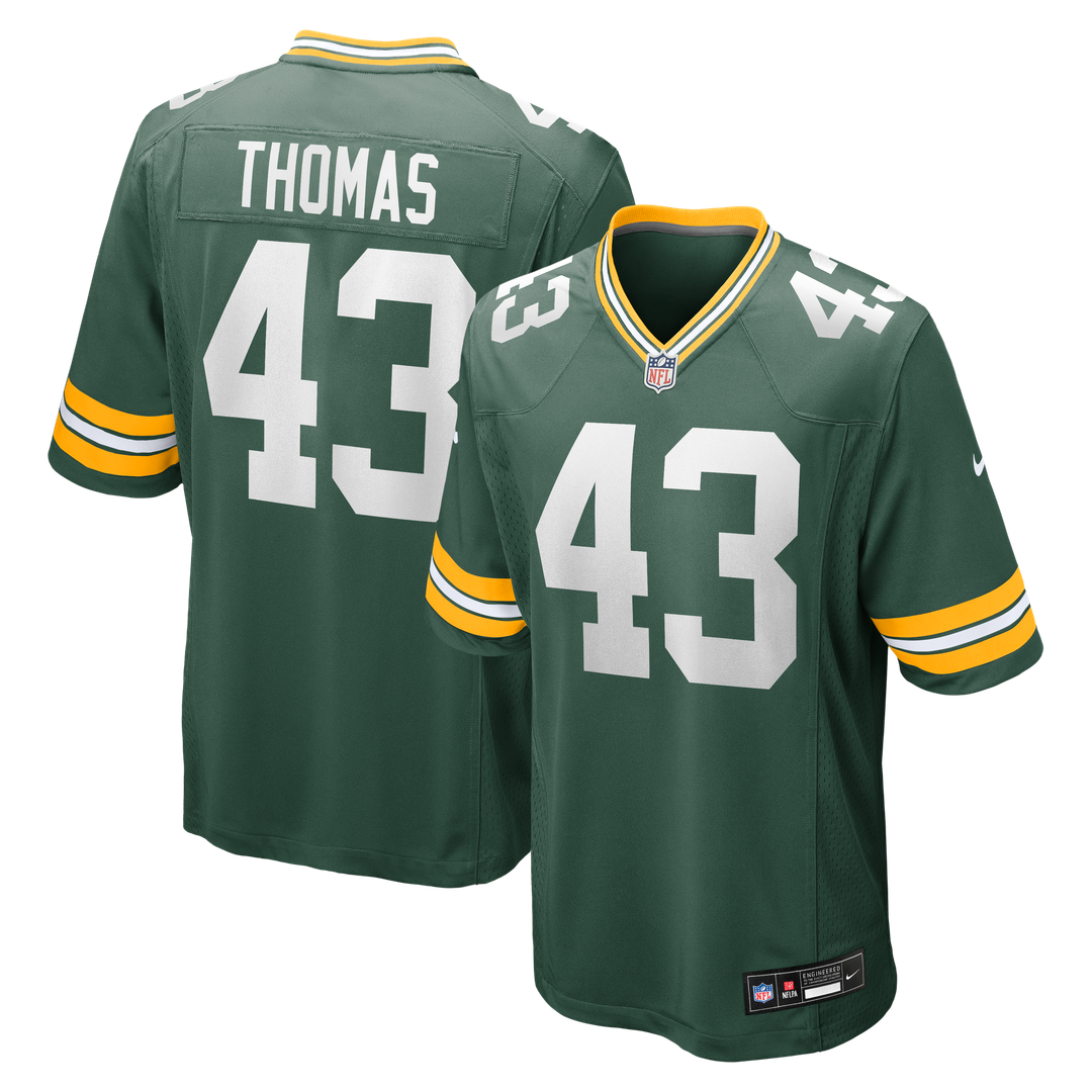 Kiondre Thomas Green Bay Packers Game Jersey - Green